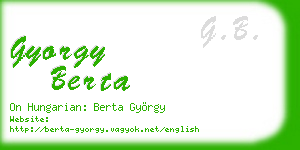 gyorgy berta business card