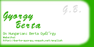 gyorgy berta business card